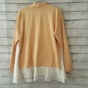 LOGO by Lori Goldstein Swiss Dot Hem Cardigan